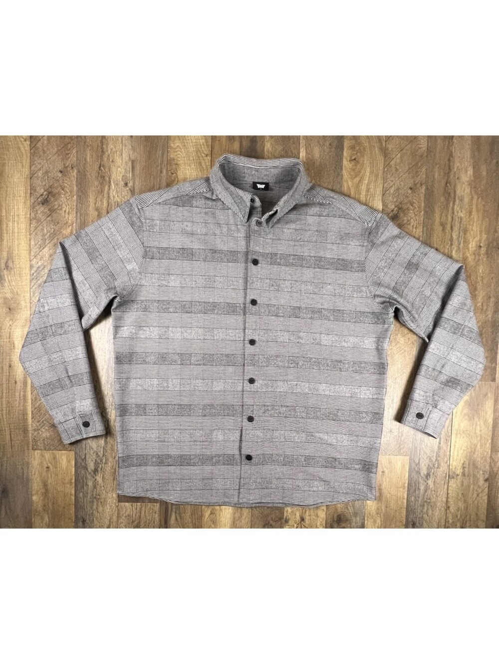PXG Parsons Xtreme Golf Heavy Flannel Snap Over Shirt Jacket Gray Plaid Large